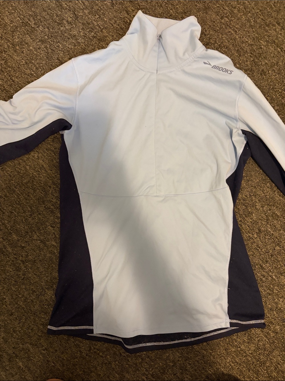 Brooks Light Blue and Navy Half-Zip Pullover Hoodie for Kids